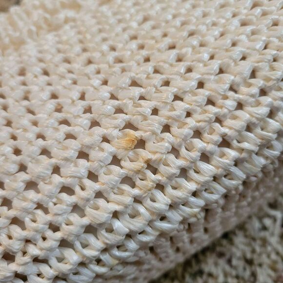 Vintage 80's Made in Japan Handbag Ivory Raffia - Picture 6 of 8